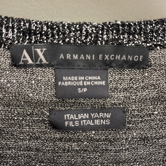 A/x Armani exchange Italian metallic yarn knit top - Picture 2 of 4
